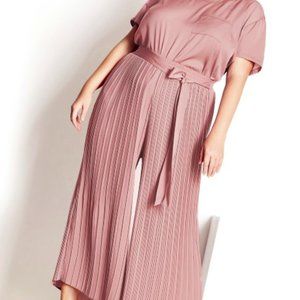 NWT Avenue to Curves Womens REFINITY Crete Pleat Pants ONLY - tea rose Large